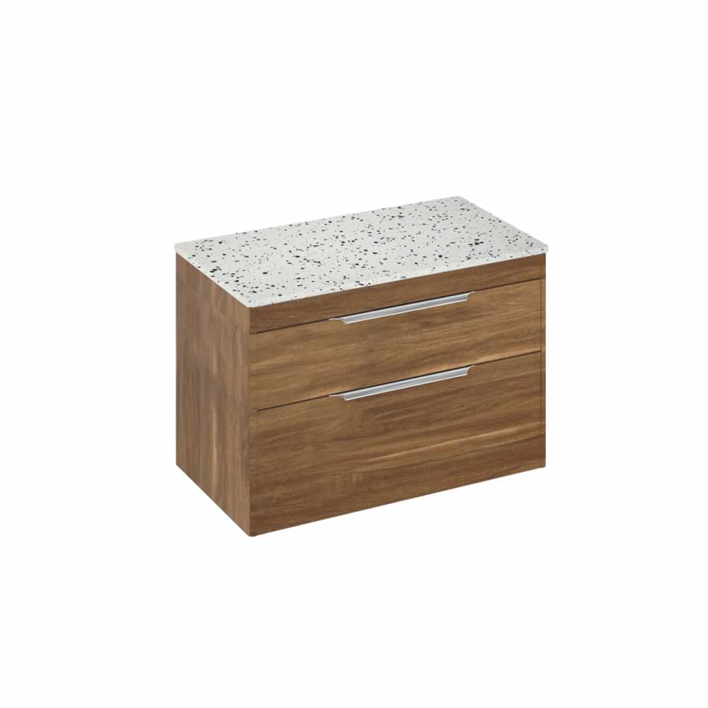Shoreditch 85cm double drawer Caramel with Ice Blue Worktop